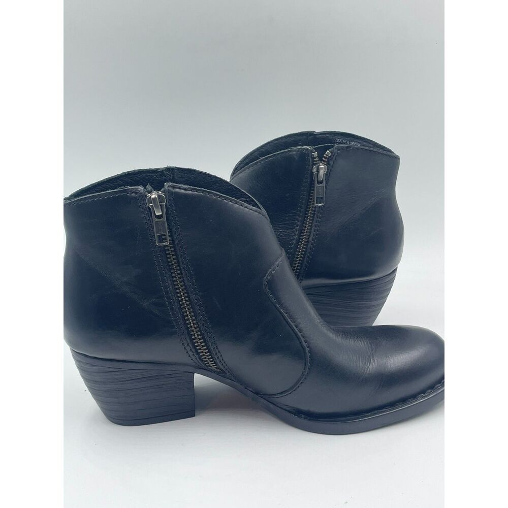 Born Michel Black Leather Western Ankle Booties - Size 9M